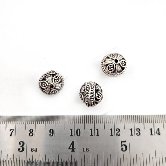 Oxidized silver beads Metal filigree Brass beads 14 x 12 mm FBBS8 1 bead