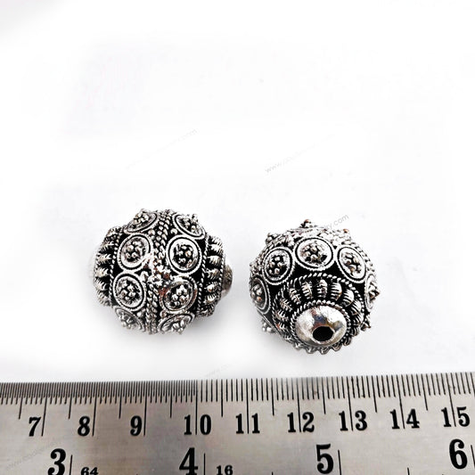 Oxidized silver beads Metal filigree Brass beads 29 x 25 mm FBBS9 1 bead
