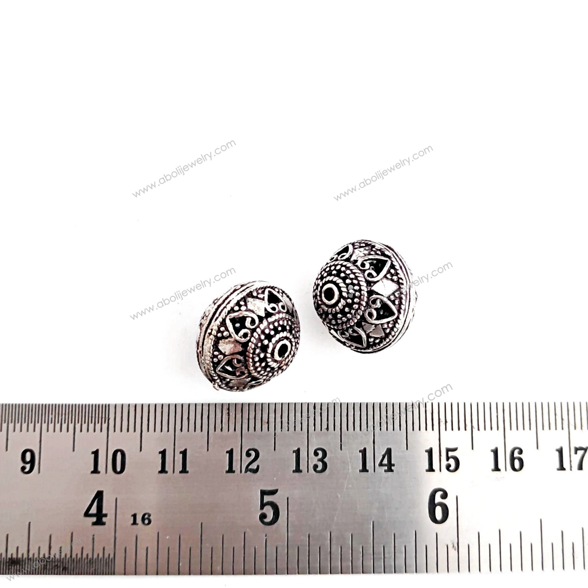 Oxidized silver beads Metal filigree Brass beads 17 x 15 mm FBBS14 1 bead