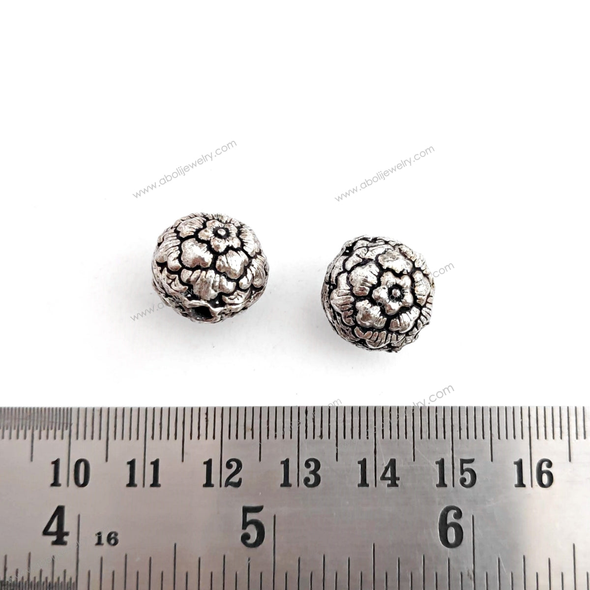 Oxidized silver brass beads Metal Oxidized beads 15 x 14 mm FBBS15 1 bead