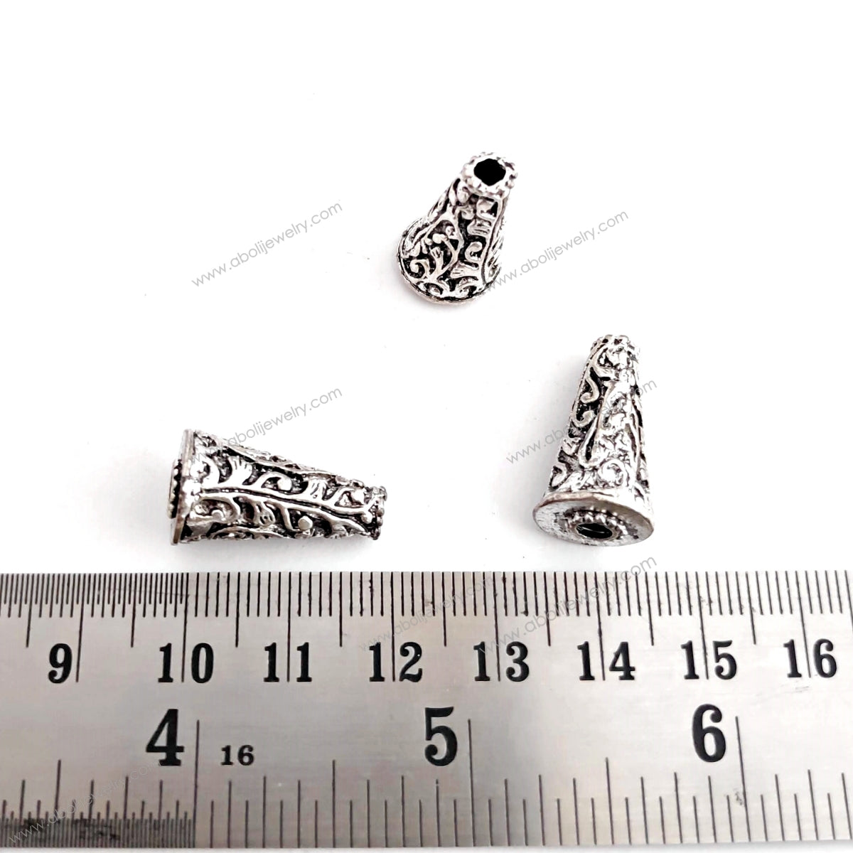 Oxidized silver cone beads brass Metal 22 x 12 mm FBBS16 1 bead