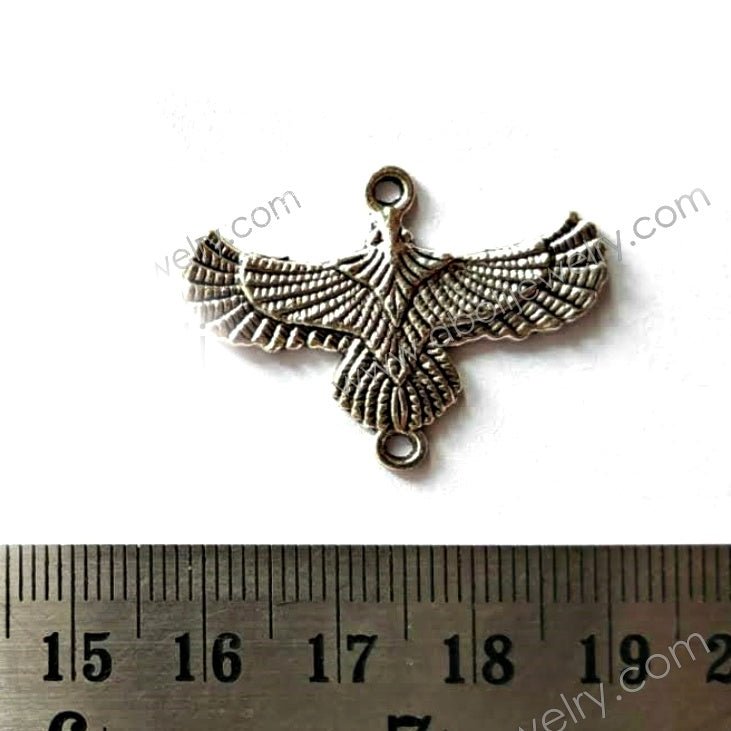 Silver soaring eagle charm bird charm flying charm CHMS38