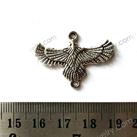 Silver soaring eagle charm bird charm flying charm CHMS38