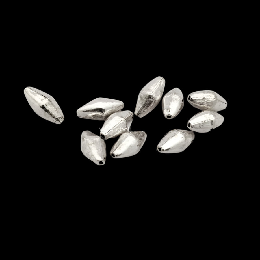 Silver Dholki Beads Brushed Beads Brass Beads Silver Damru Beads Designer spacer beads BBDS20