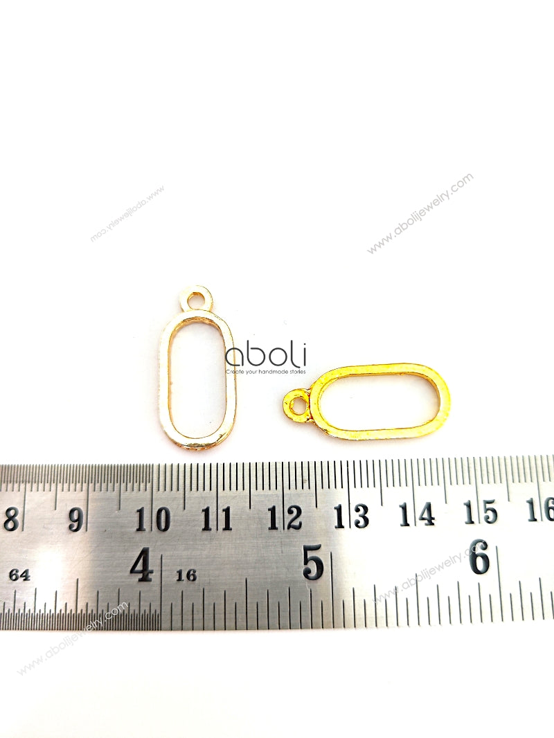 Golden oval resin bezel 19 X 9 mm for resin earrings resin necklace open Mini bezel hollow frame pendant RMBT03