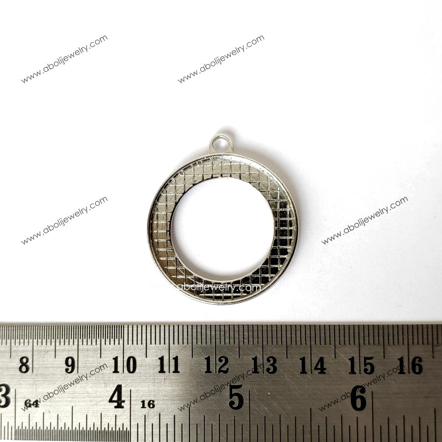Round bezel Ring Double sided bezel open bezel charm Round bezel pendant 30 mm outer diameter BZCR3