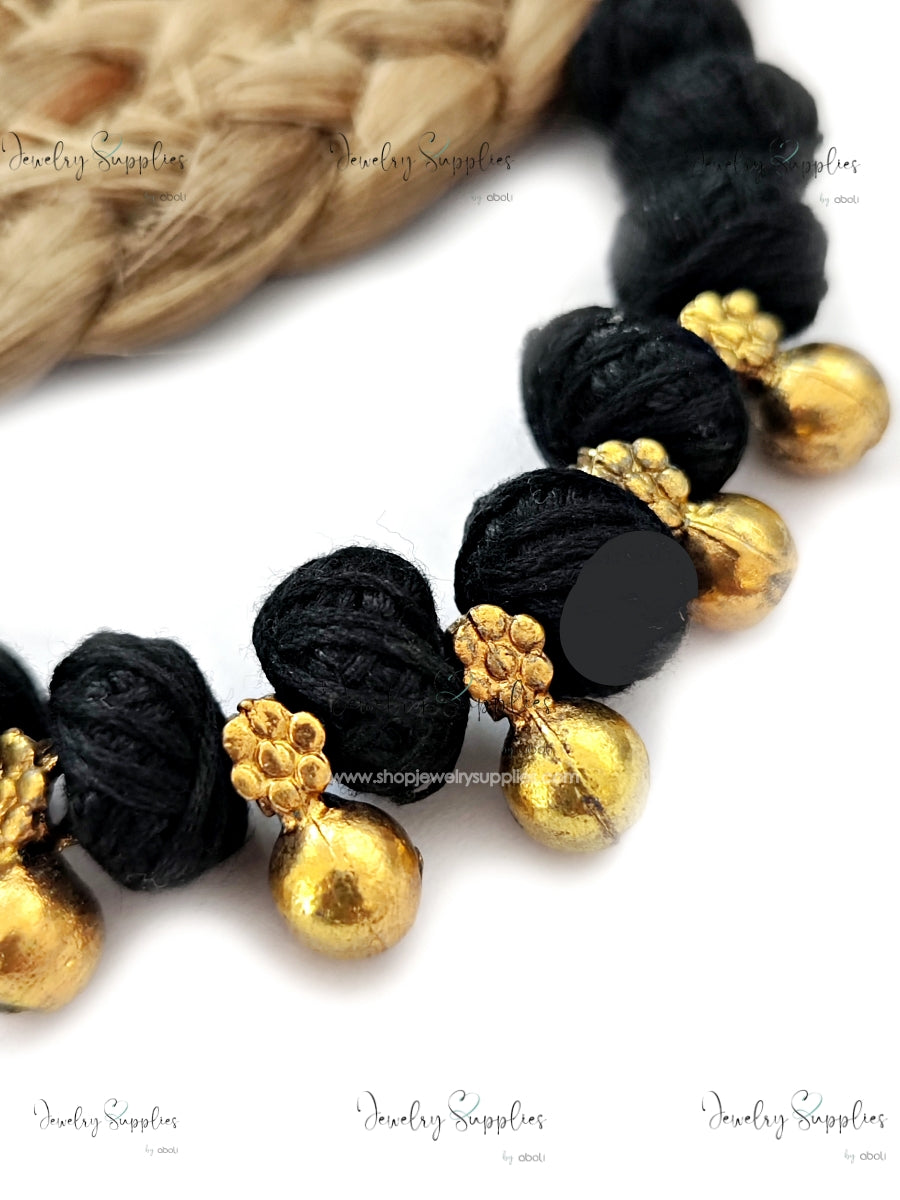 Antique golden round Kolhapuri beads spacer beads for necklace GSKSB2 2 beads