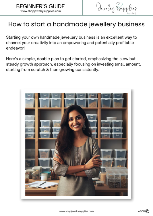Beginner's Basic Guide: How to start a handmade jewellery business (PDF) + 10 pages printable template