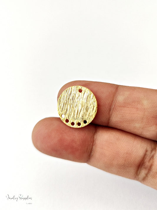 Brass disc connector 24K gold plated link Lead Cadmium free jewellery making BLC03 1 piece