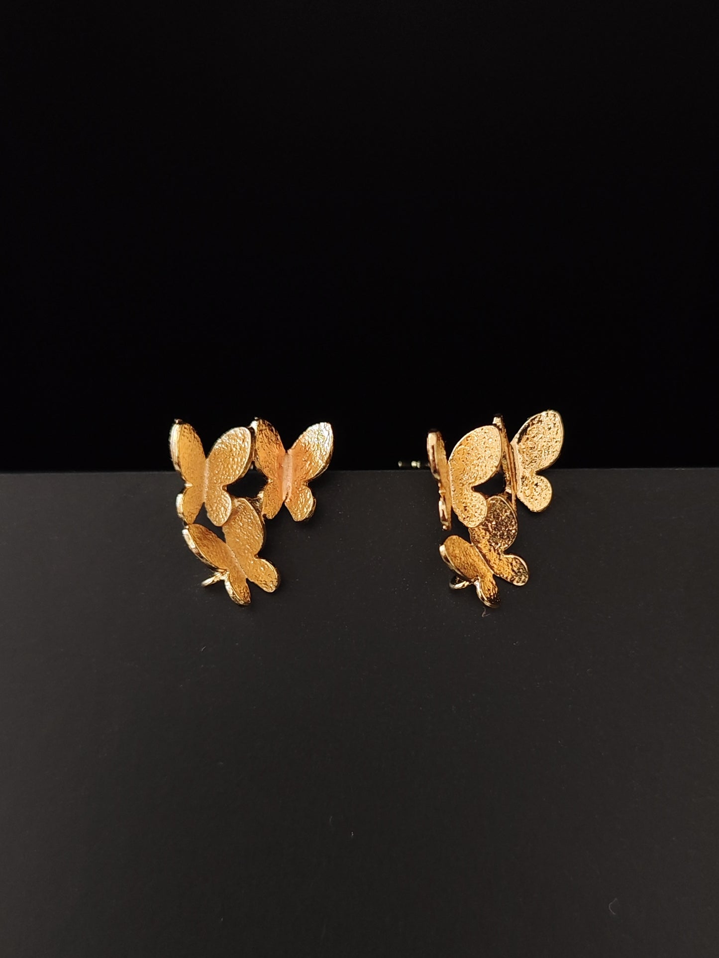 18 k gold plated butterfly earrings findings stud components brass BEF10 2 pieces LIMITED EDITION