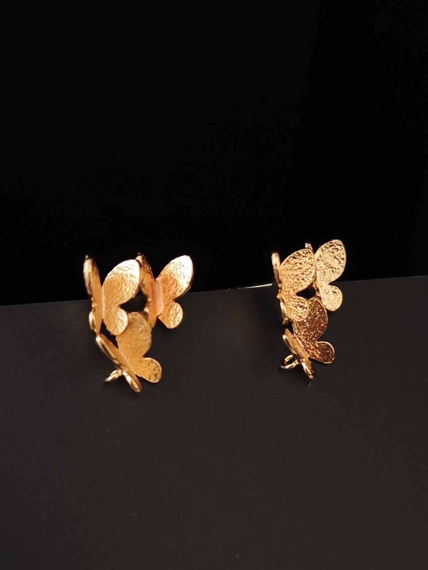 18 k gold plated butterfly earrings findings stud components brass BEF10 2 pieces LIMITED EDITION