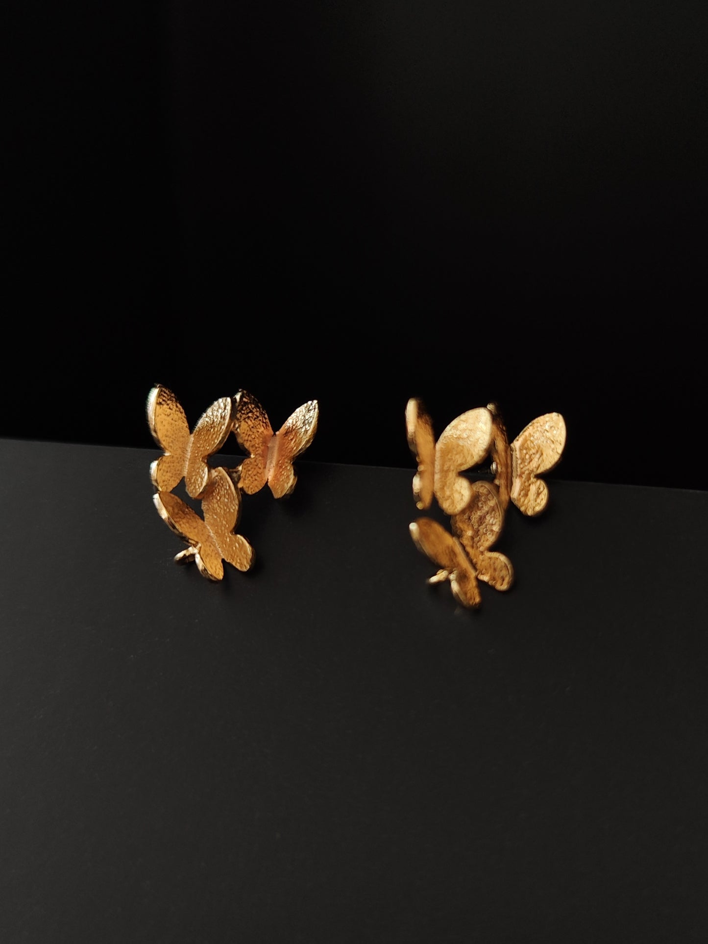 18 k gold plated butterfly earrings findings stud components brass BEF10 2 pieces LIMITED EDITION