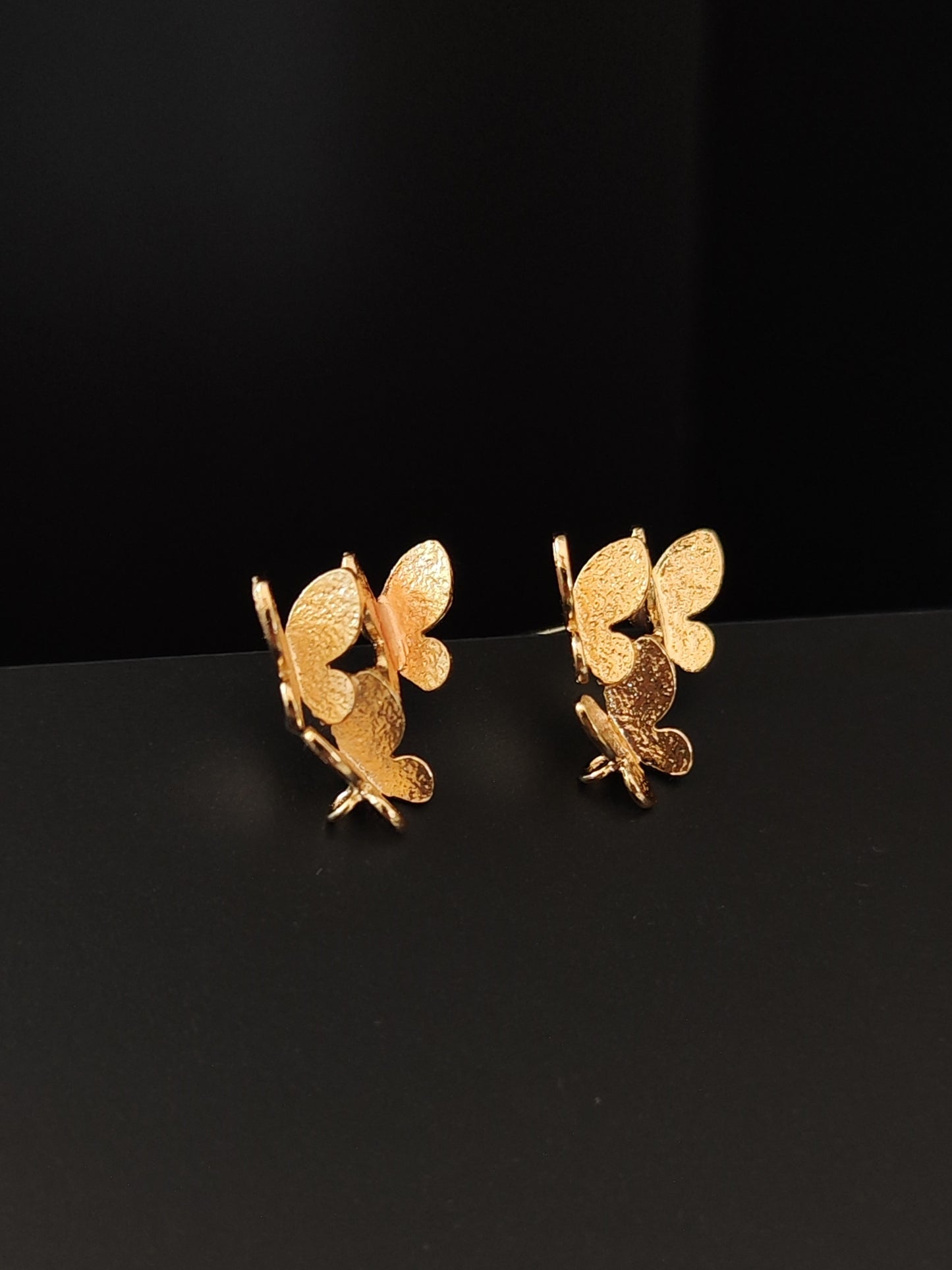 18 k gold plated butterfly earrings findings stud components brass BEF10 2 pieces LIMITED EDITION