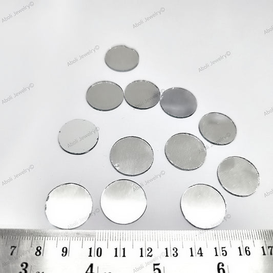 20 mm round mirror Geometric mirror tiles for lippan work mud mirror work shisha mirror shapes decorative mirror tiles