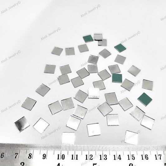 8 mm square mirror Geometric mirror tiles for lippan work mud mirror work shisha mirror shapes decorative mirror tiles