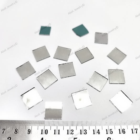 14 mm square mirrors Geometric mirror tiles for lippan work mud mirror work shisha mirror shapes decorative mirror tiles