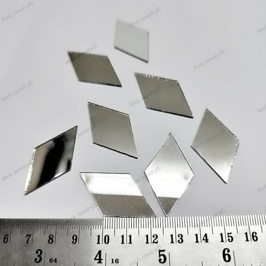 Big kite shape mirror for lippan work 40 x 22 mm rhombus shaped mirror mud mirror work shisha mirror shapes decorative mirror tiles