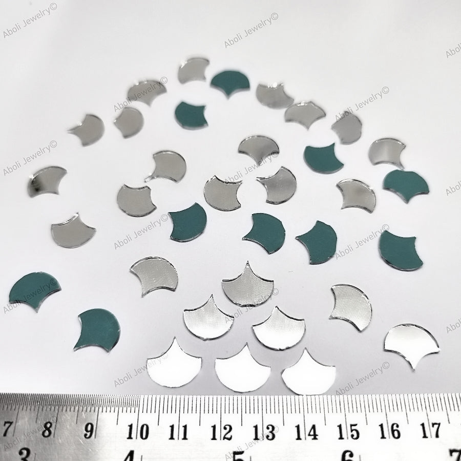 Diya shape mirror 14 x 12 mm shaped mirror tiles mud mirror work shisha mirror shapes