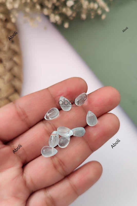 Briolette bead drop shaped glass beads flat drop beads FGBA9