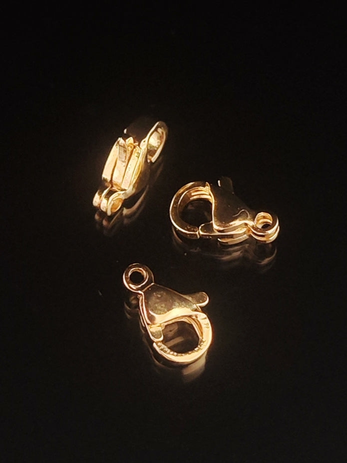 Golden Anti Tarnish Lobster Claw Clasps 24 k gold plated 304 Stainless Steel necklace bracelet closure SSLCCG9