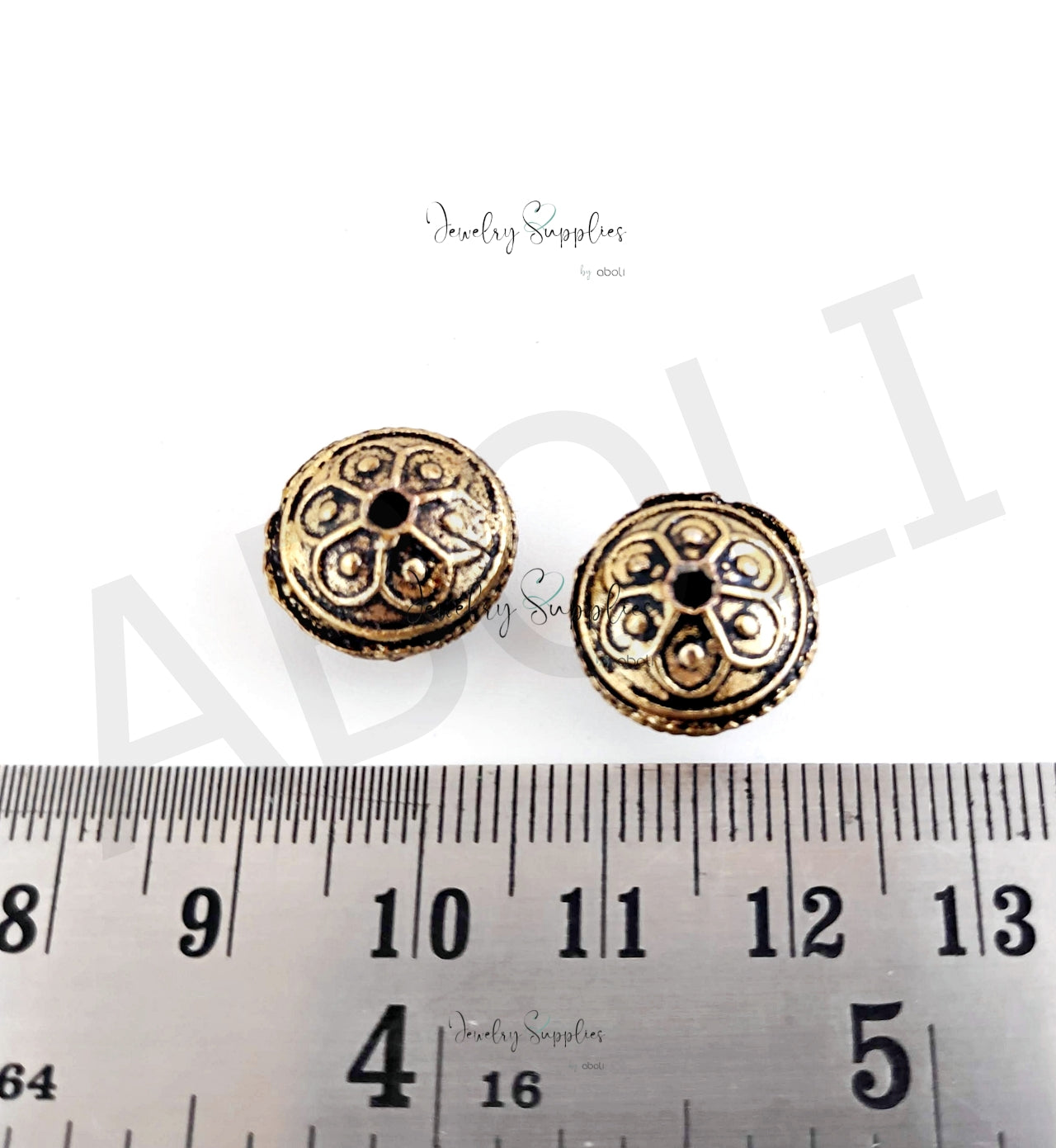 Golden Brass beads 14 x 9 mm saucer shape premium raw brass FBBS21 1 bead