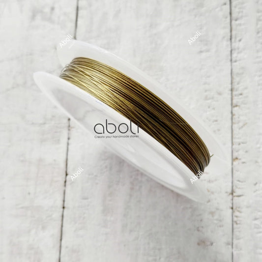 Golden gear wire bead stringing jewellery wire for trending "Invisible chain" necklace