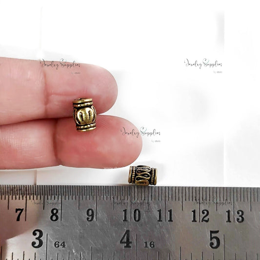 Antique bronze spacer beads barrel shaped beads DSB10 2 beads