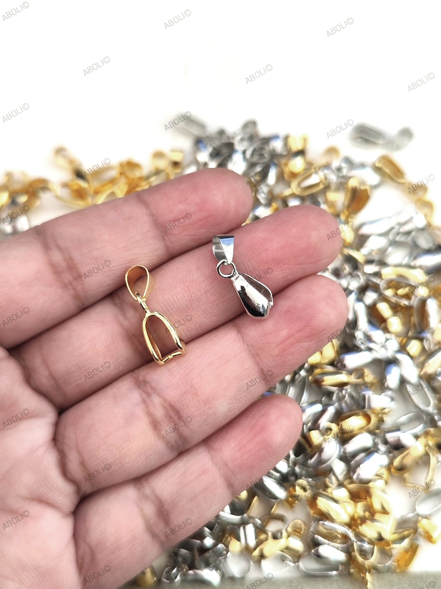 Silver pinch bail pendant bail SPMB3 1 BAIL