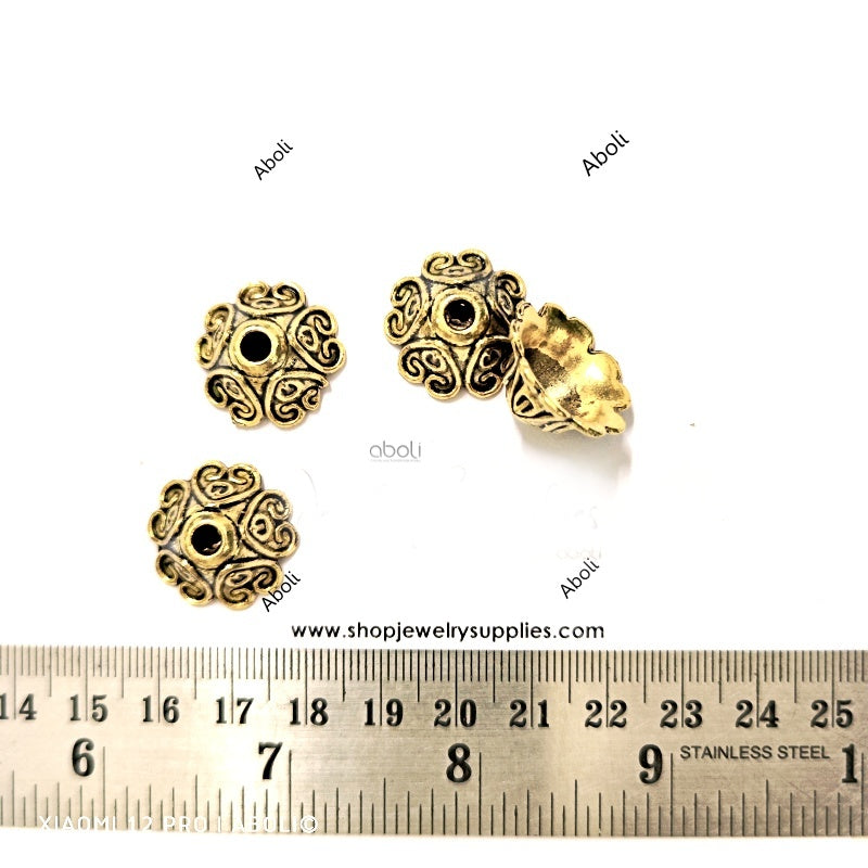 Golden bead caps 20 mm metal beadcaps MBCG23 10 gm