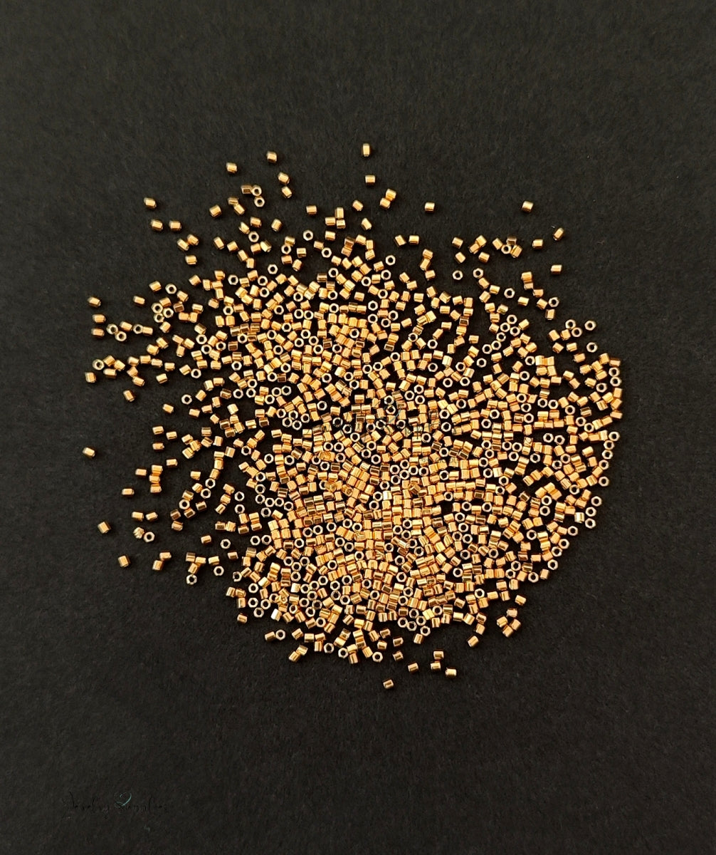 Miyuki Delica Beads Size 15/0 Galvanized Gold (182) Hex cut MDSBGG15 3 gm