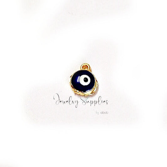 Black evil eye round charm for evil eye jewellery making