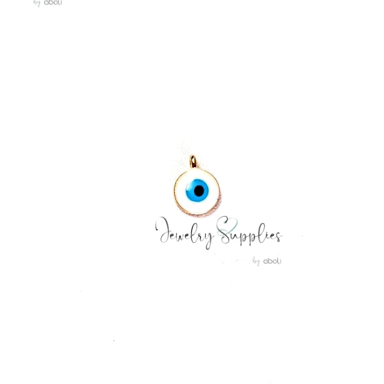 Ivory evil eye round charm for evil eye jewellery making