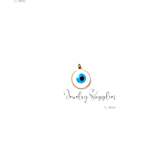 Ivory evil eye round charm for evil eye jewellery making
