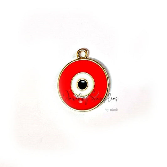 Red evil eye charm pendant for evil eye necklace DIY jewellery making