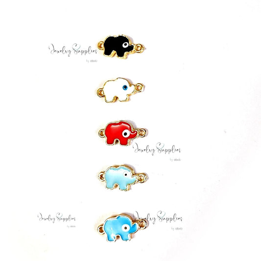 Light blue elephant rakhi charms evil eye connector for evil eye bracelet making