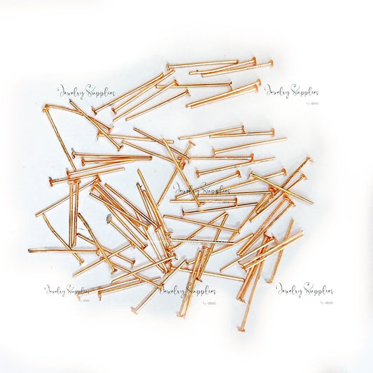 Rose gold headpins 15 mm tarnish resistant 1.5 cm HPATRG15 5 gm
