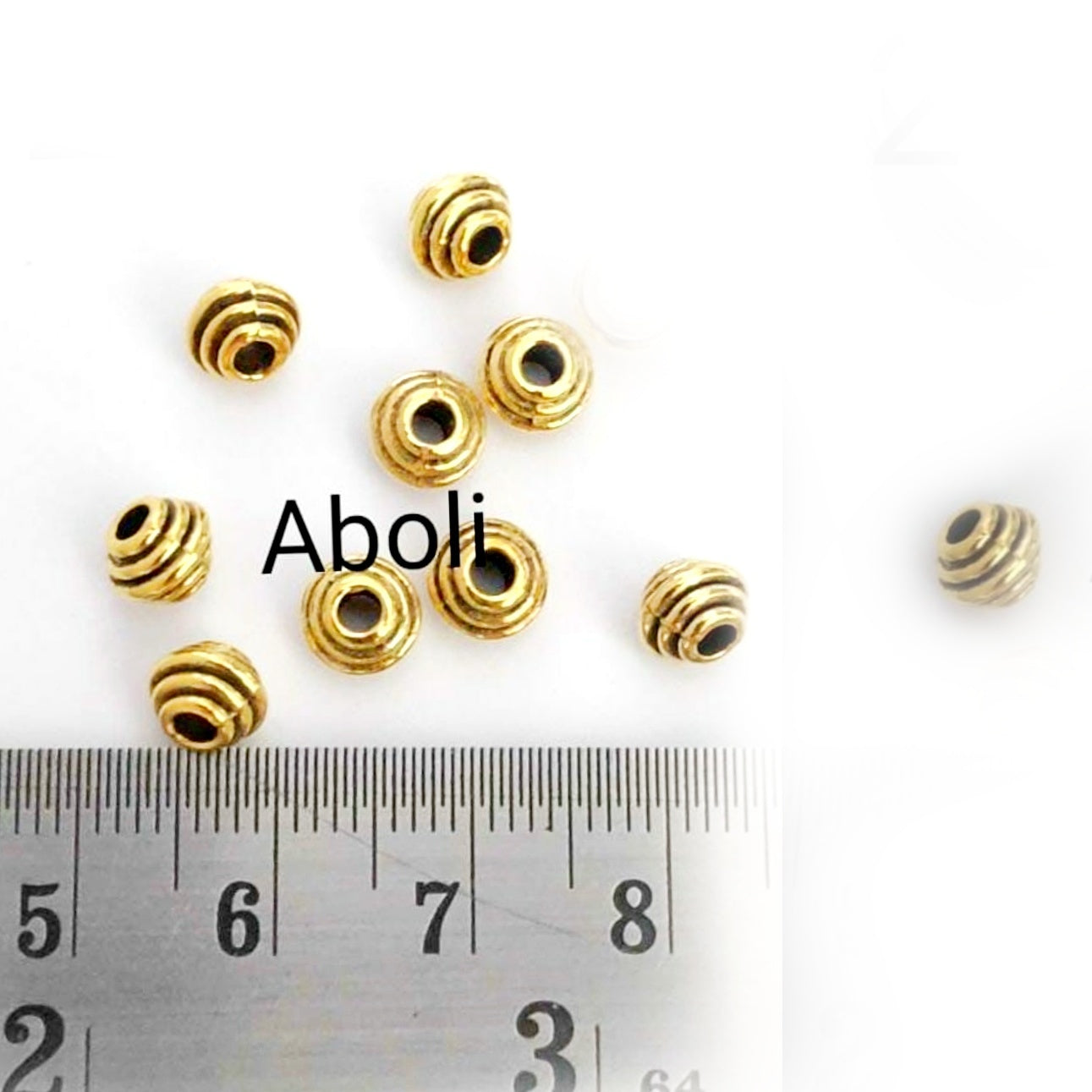 Designer bicone golden spacer beads DSB28 10 beads