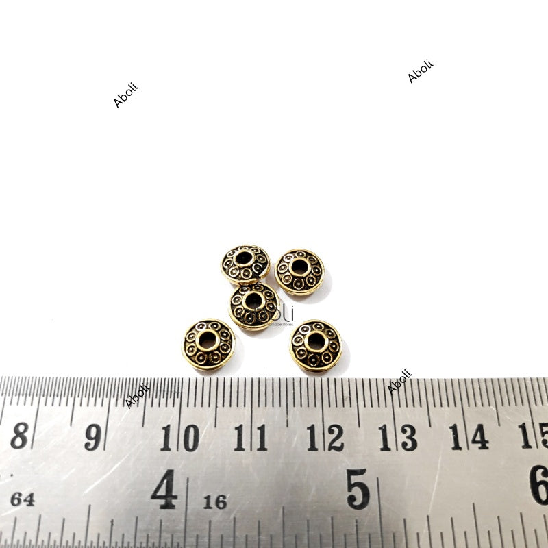 Designer antique golden saucer spacer beads DSB31 5 beads