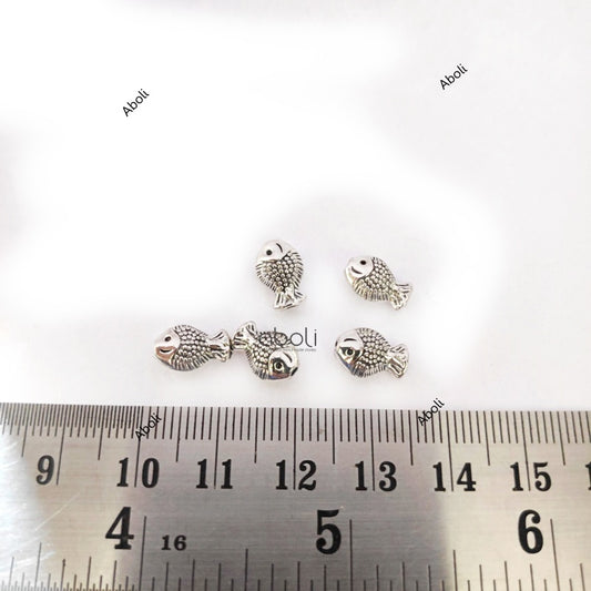 Oxidised silver fish spacer beads DSB55 5 beads