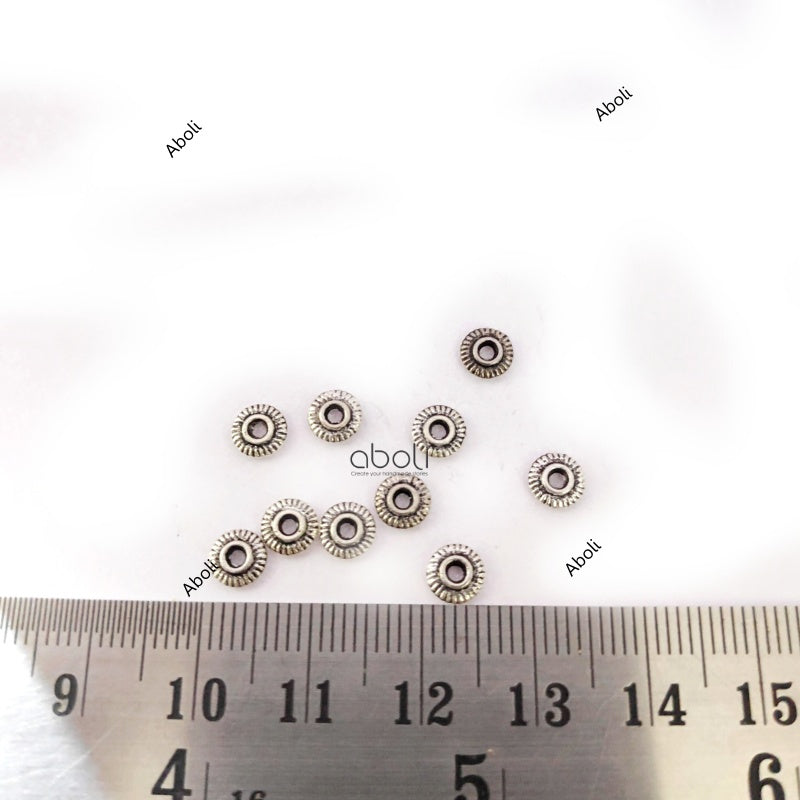 Oxidised silver disc spacer beads DSB57 10 beads
