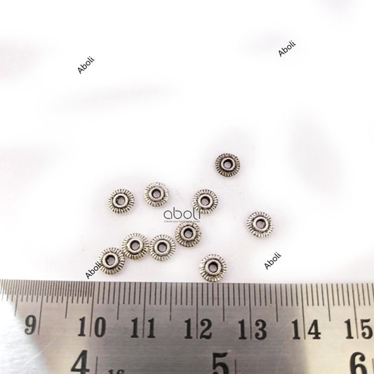 Oxidised silver disc spacer beads DSB57 10 beads
