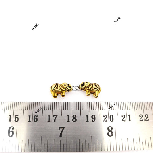 Golden elephant spacer beads metal beads DSB63 2 beads