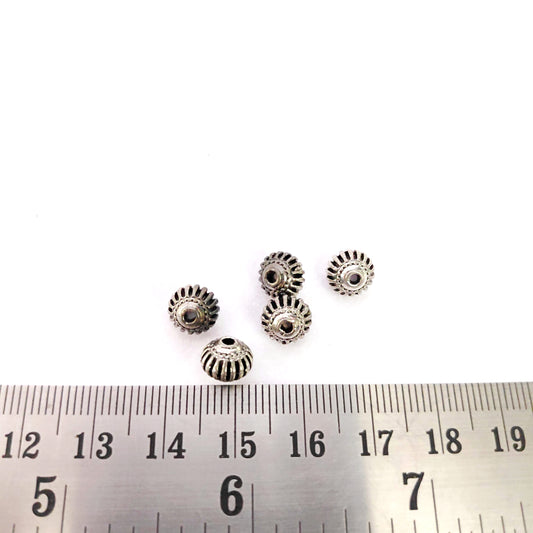 Oxidised silver rondelle spacer beads DSB54 5 beads