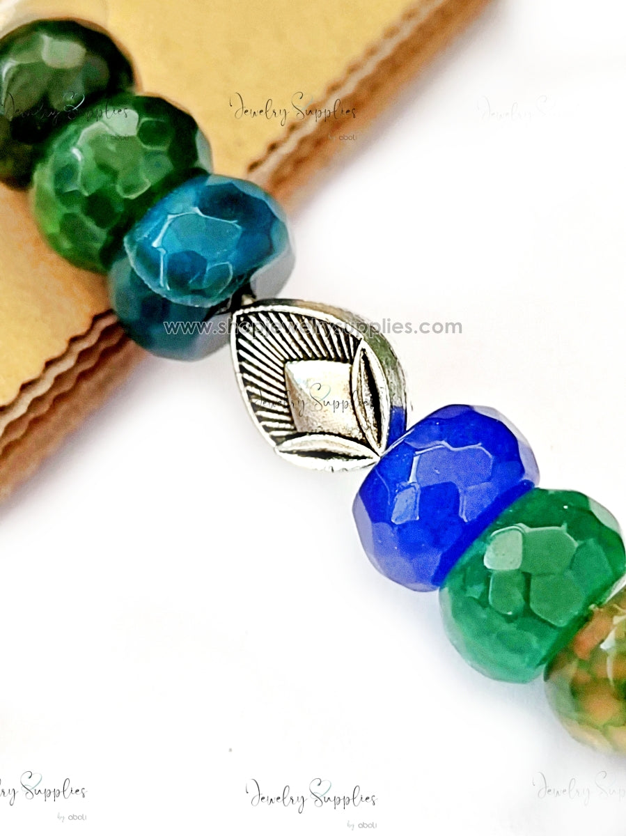 Peacock feather Spacer Beads for Bracelets & Necklaces Pandora spacers for jewellery making GSSB216 10 gm
