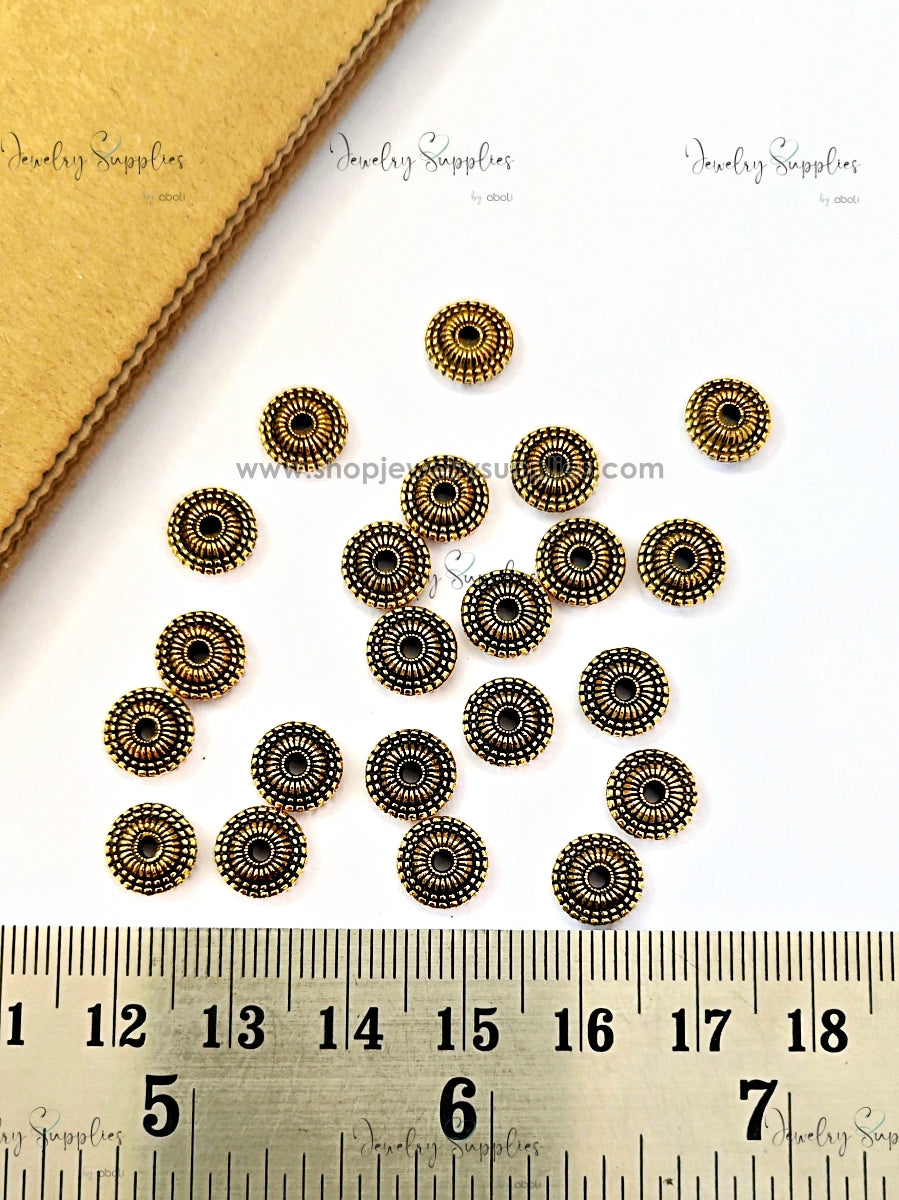 Golden disc Spacer Beads for Bracelets & Necklaces Pandora spacers for jewellery making GSSB305 10 gm