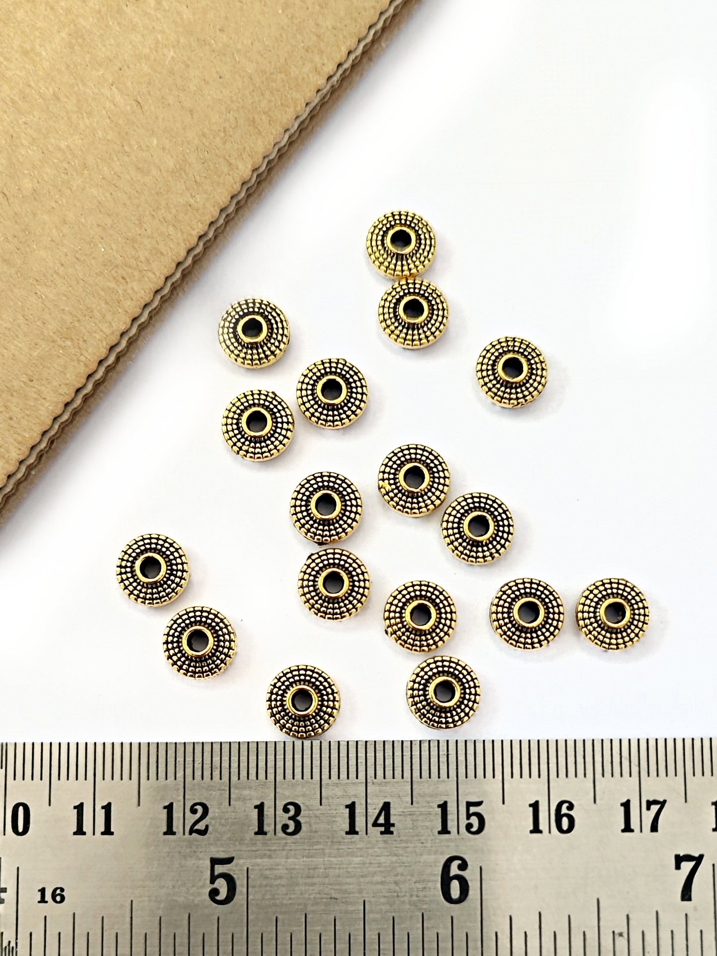 Golden Spacer Beads for Bracelets & Necklaces Pandora spacers for jewellery making GSSB306 10 gm