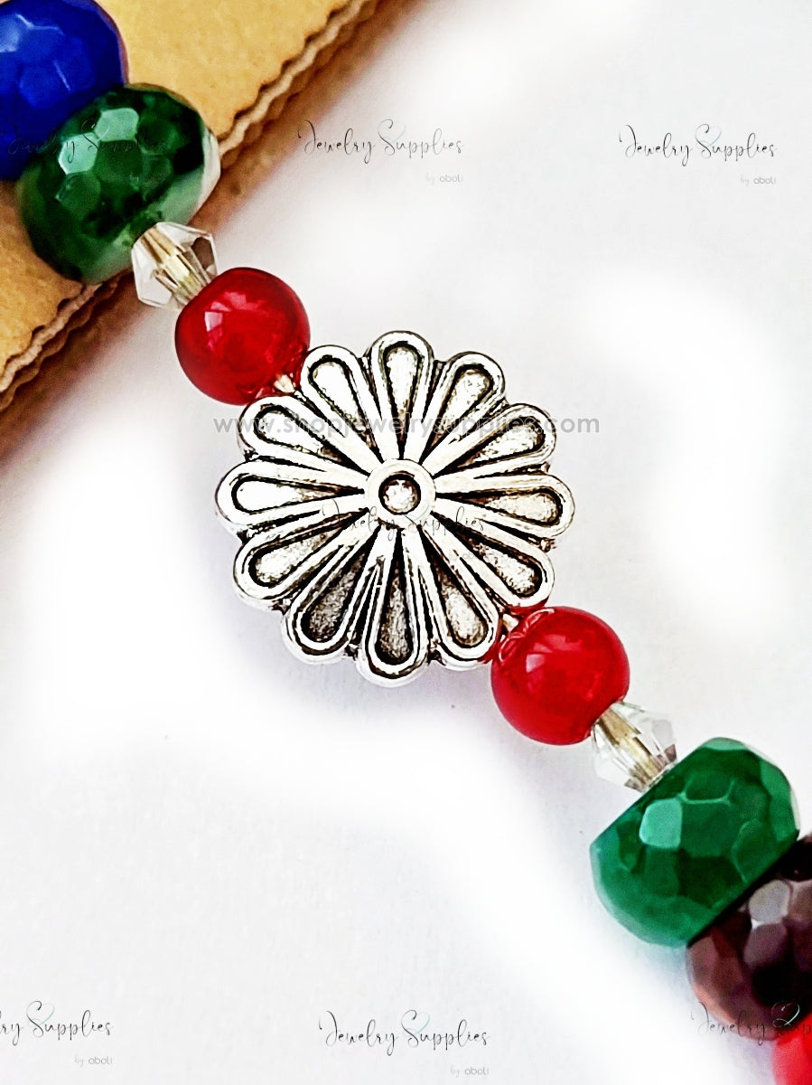 Antique silver big flower Spacer Bead for Bracelets & Necklaces Pandora spacers for jewellery making