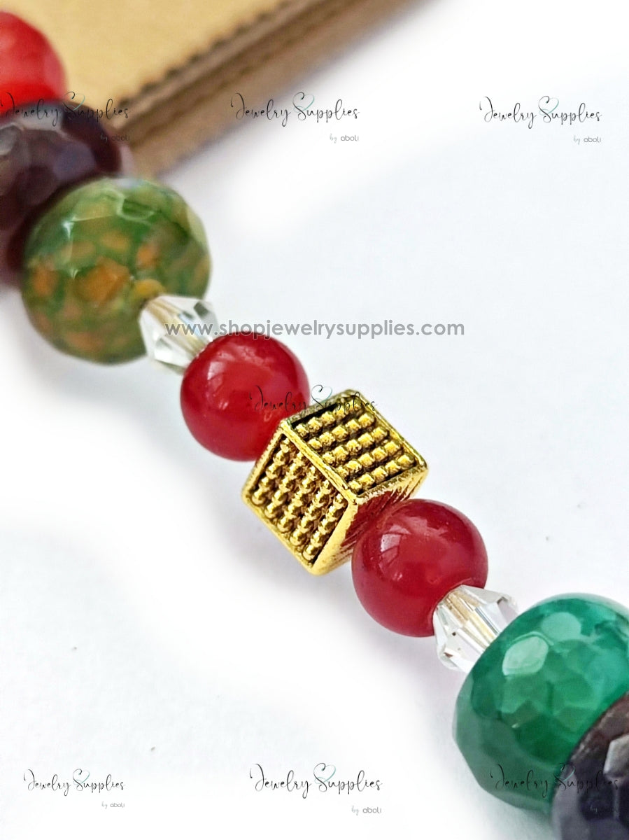 Golden cube Spacer Beads for Bracelets & Necklaces Pandora spacers for jewellery making GSSB309 10 gm