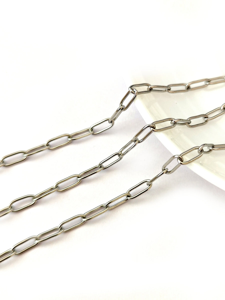 Stainless steel paperclip chain 10 mm oval link jewellery chain for anti tarnish jewellery making SSSPC10