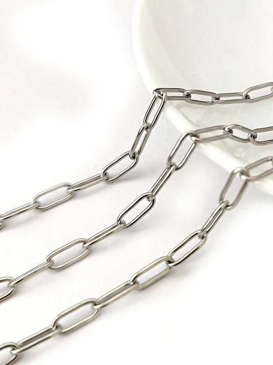 Stainless steel paperclip chain 10 mm oval link jewellery chain for anti tarnish jewellery making SSSPC10 1 meter